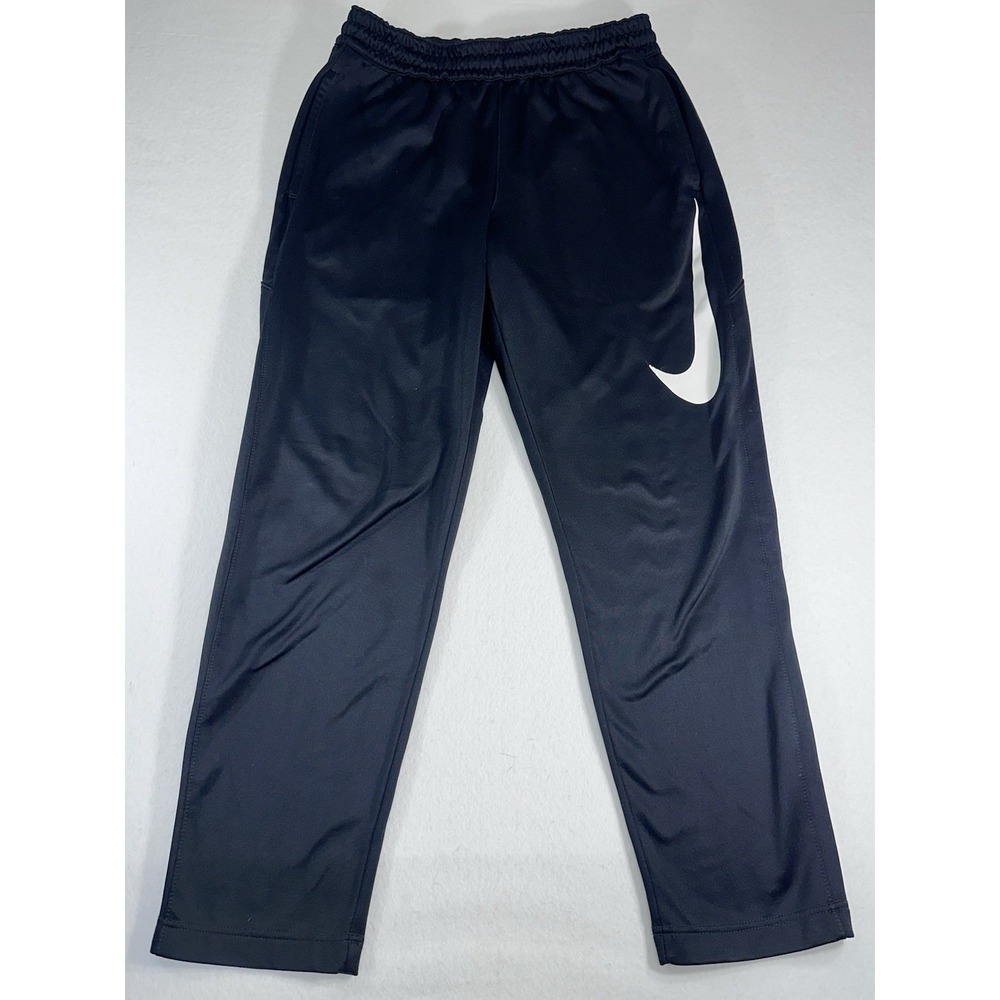 Nike Boys Large L Joggers Blck Pants Big Swoosh Logo Athletic Training Sweatpnts
